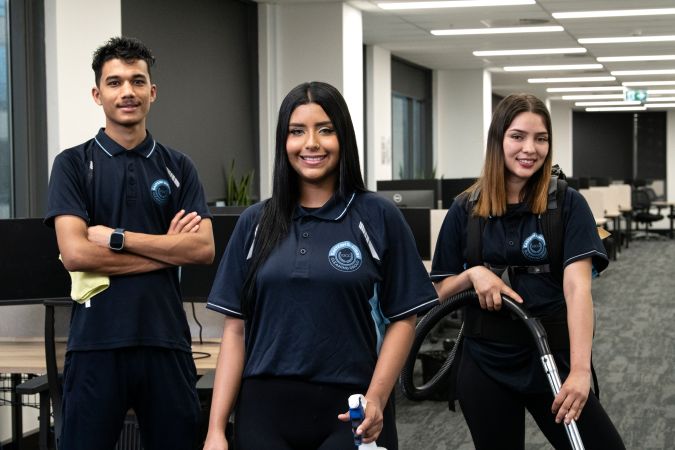 Commercial cleaners in a Sydney office