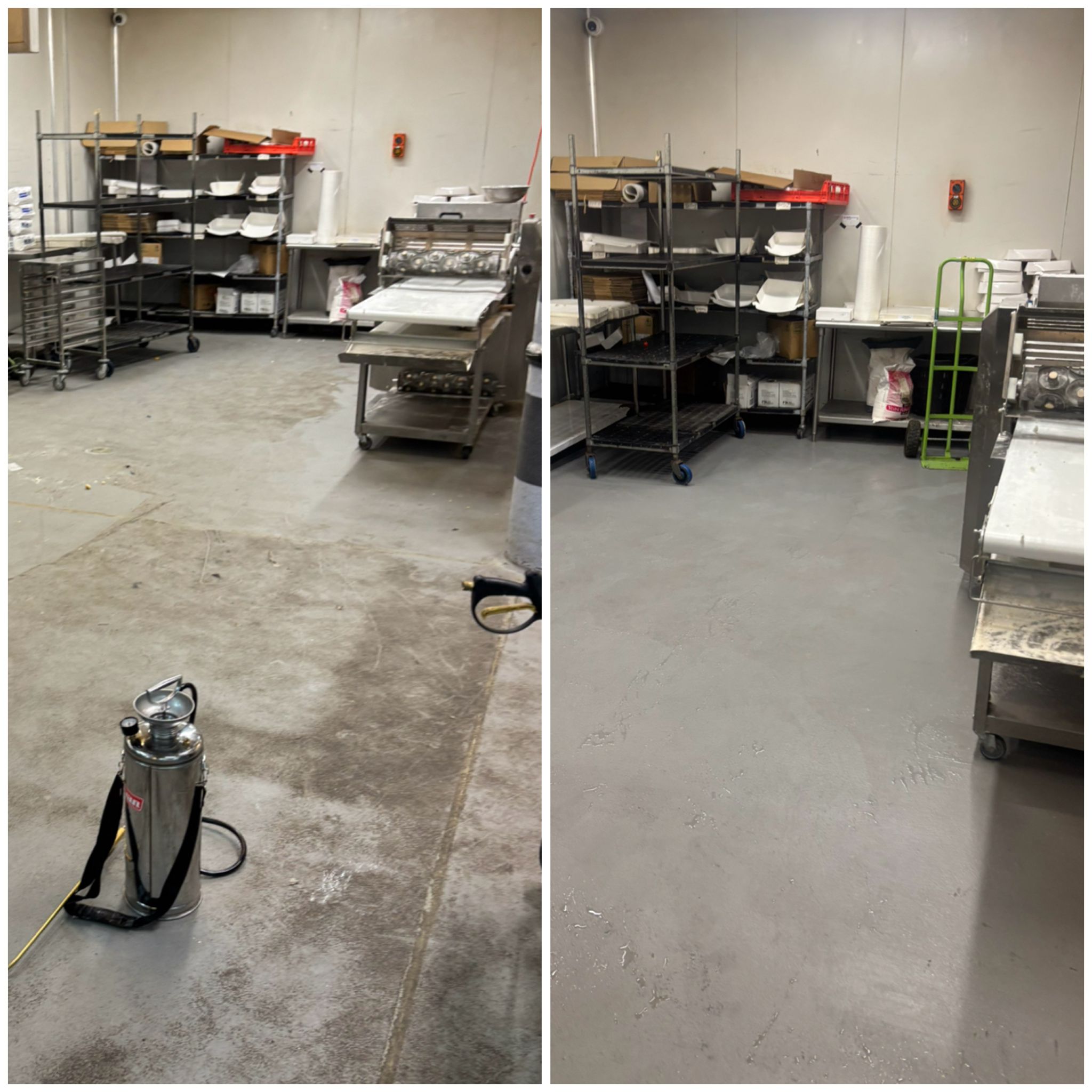 Commercial kitchen floor before deep cleaning in Sydney